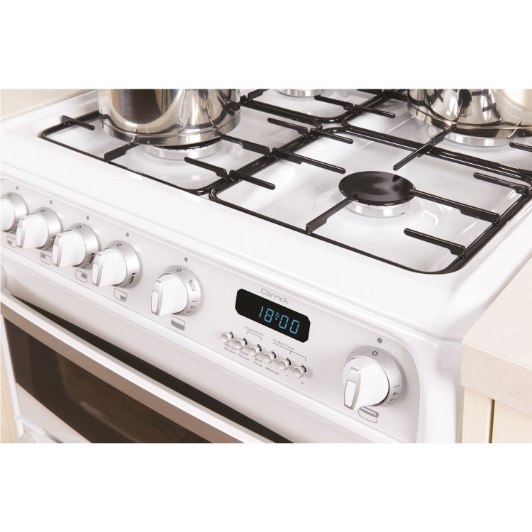 GRADE A2 - Hotpoint CH60DHWFS Harrogate Double Oven 60cm Dual Fuel Cooker - White