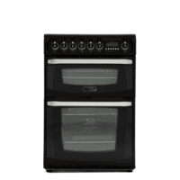 Hotpoint Cannon Double Oven 60cm Electric Cooker with Ceramic Hob - Black Hotpoint Cannon Double Oven 60cm Electric Cooker with Ceramic Hob - Black