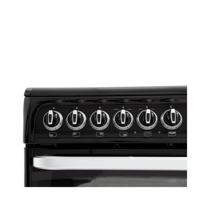 Hotpoint Cannon Double Oven 60cm Electric Cooker with Ceramic Hob - Black