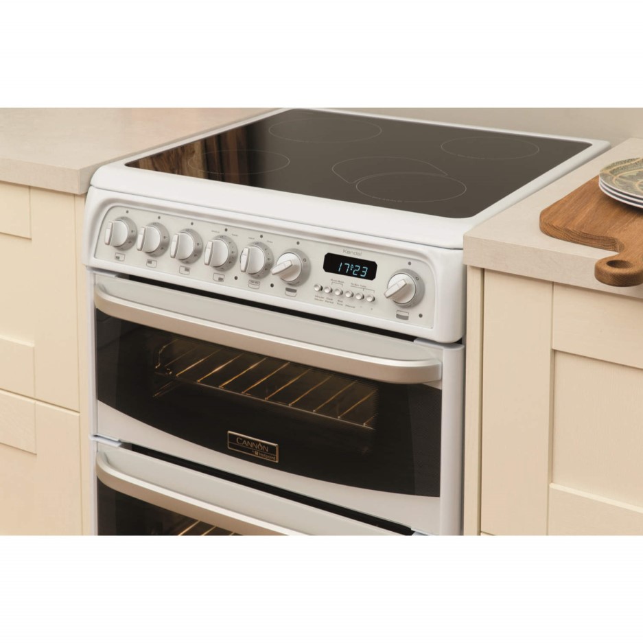 GRADE A2 Hotpoint CH60EKWS 60cm Wide Double Oven Electric Cooker With