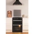 GRADE A1 - Hotpoint CH60GCIK Carrick Double Oven 60cm Gas Cooker Black