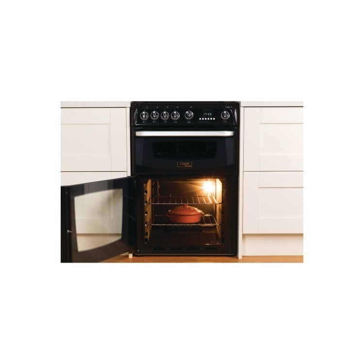 Refurbished Hotpoint Carrick CH60GCIK 60cm Double Oven Gas Cooker Black