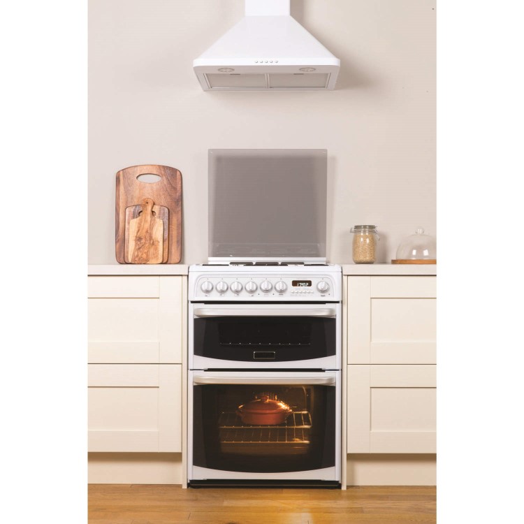 GRADE A2 - Hotpoint CH60GCIW Carrick Double Oven 60cm Gas Cooker - White