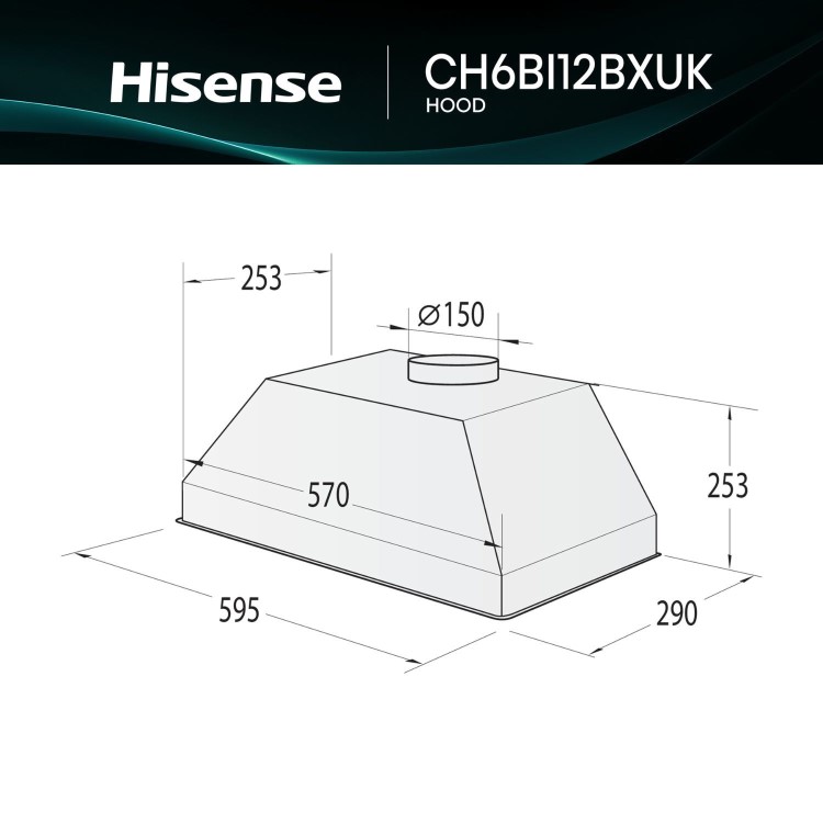 Hisense 60cm Canopy Cooker Hood – Stainless Steel