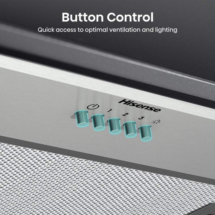 Hisense 60cm Canopy Cooker Hood – Stainless Steel
