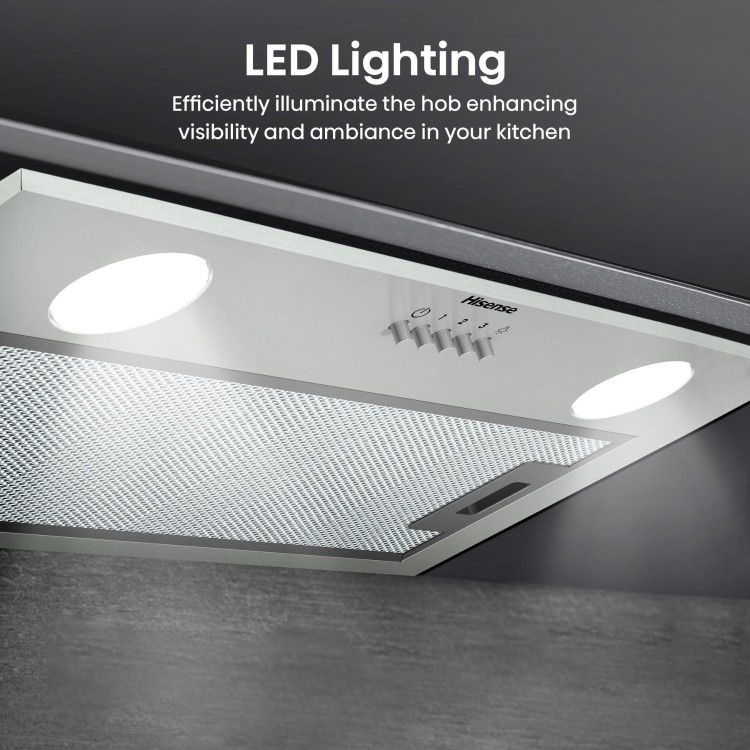 Hisense 60cm Canopy Cooker Hood – Stainless Steel