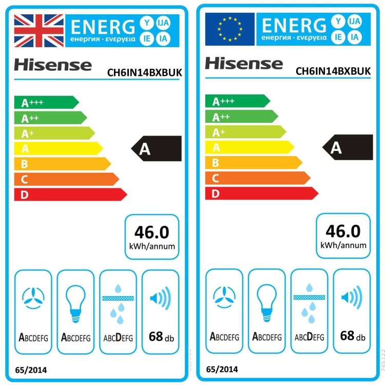 GRADE A2 - Hisense 60cm Angled Cooker Hood - Black