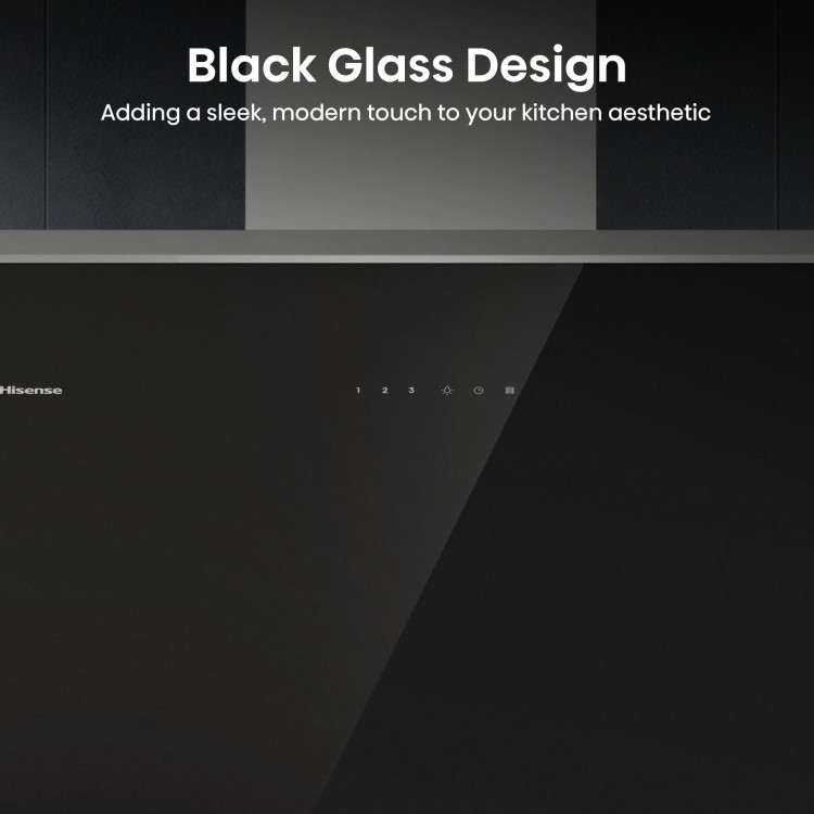Hisense 60cm Angled Cooker Hood - Black