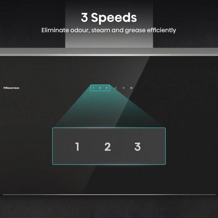 Hisense 60cm Angled Cooker Hood - Black