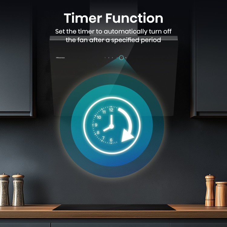 Hisense 60cm Angled Cooker Hood - Black