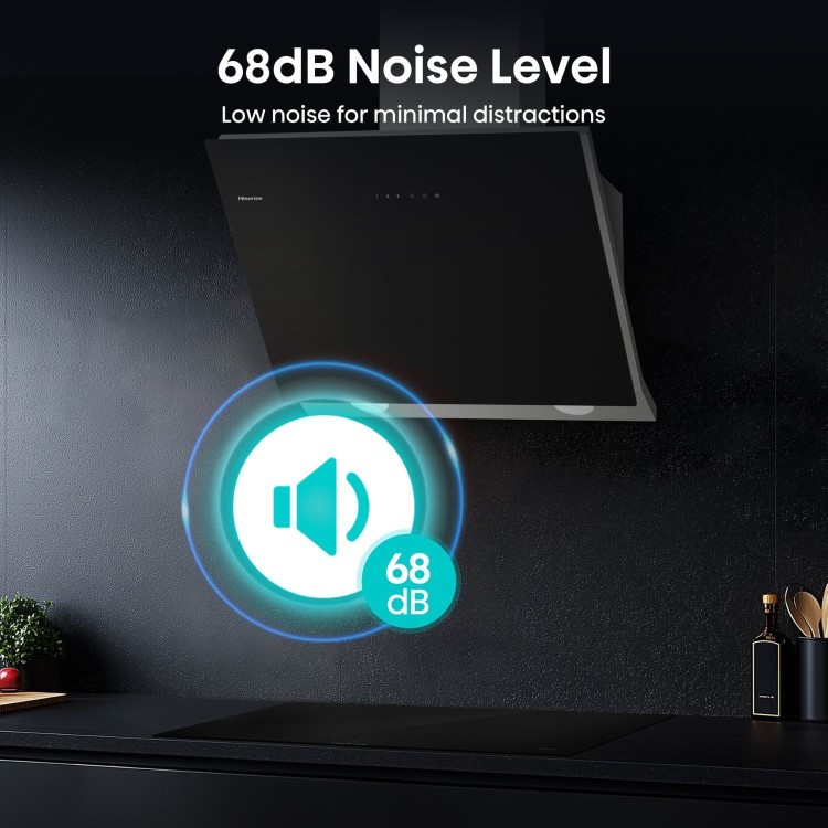 Hisense 60cm Angled Cooker Hood - Black