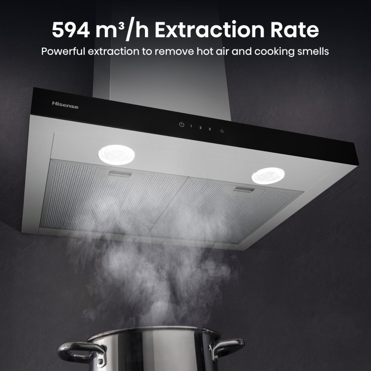 Hisense 60cm Chimney Cooker Hood – Stainless Steel