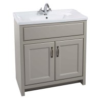 Grey Traditional Bathroom Free Standing Vanity Unit & Basin - W815mm Grey Traditional Bathroom Free Standing Vanity Unit & Basin - W815mm