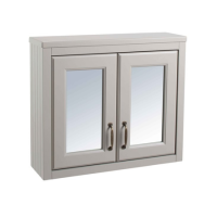 Grey Traditional Bathroom Mirror Cabinet - W700mm