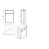 White Traditional WC Toilet Unit without Toilet - W600 x D303mm