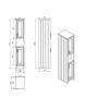 Grey Traditional Free Standing Tall Bathroom Storage Cabinet - H1900mm