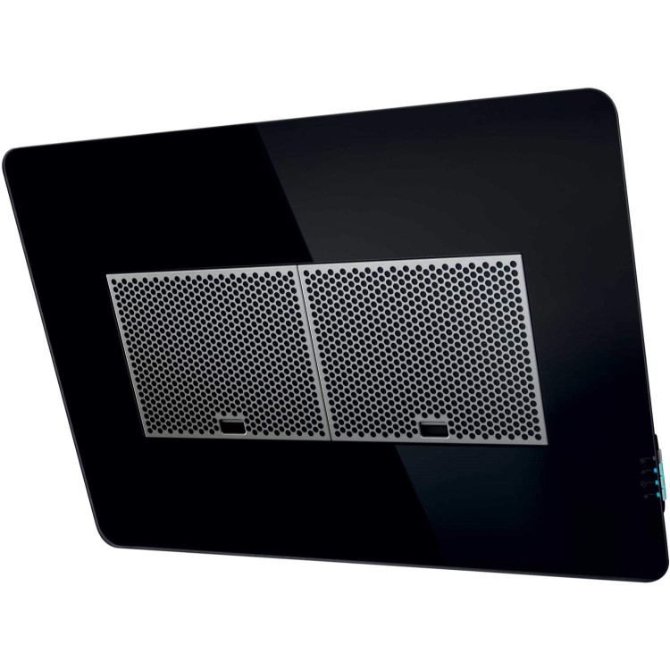 GRADE A1 - As new but box opened - NordMende CHBGL803 80cm Black Glass Angled Designer Hood