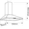 Montpellier CHC1012MSSREM 100cm Chimney Cooker Hood With Remote - Stainless Steel