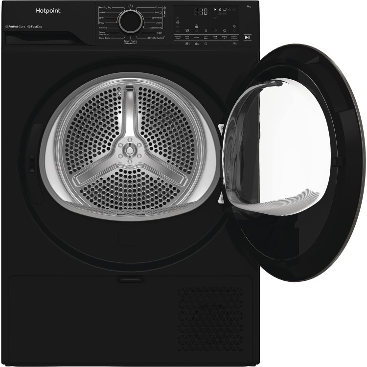Hotpoint Fabric Care 9kg Heat Pump Dryer - Quiet, Wi-Fi Connected - Black