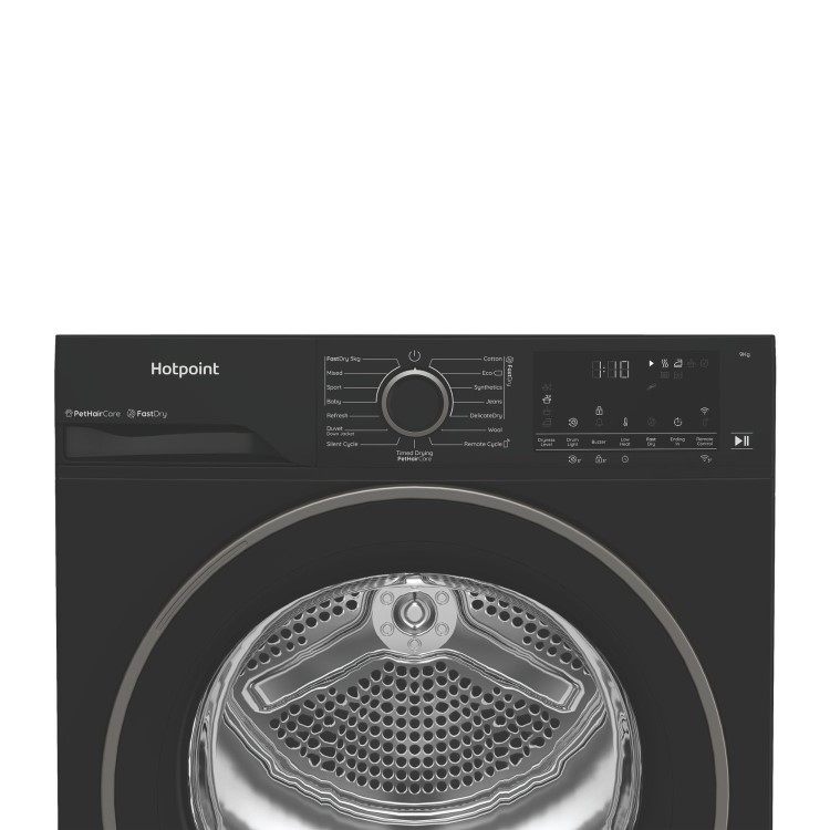 Refurbished Hotpoint FabricCare 9kg Heat Pump Dryer - Black