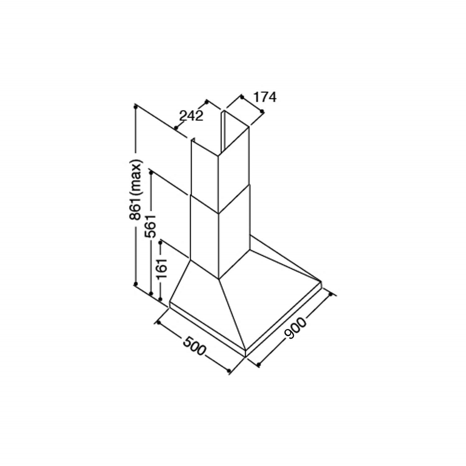 CDA CHF91SS 90cm Wide Traditional Chimney Cooker Hood Stainless Steel Appliances Direct