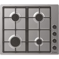 Candy CHG6LCX 60cm Four Burner Gas Hob With Cast Iron Pan Stands - Stainless Steel
