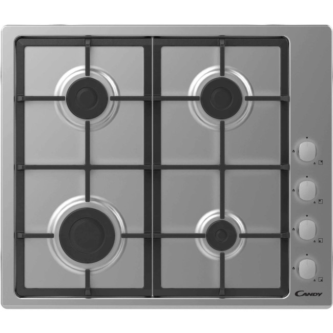 GRADE A2 - Candy CHG6LX 60cm Four Burner Gas Hob - Stainless Steel