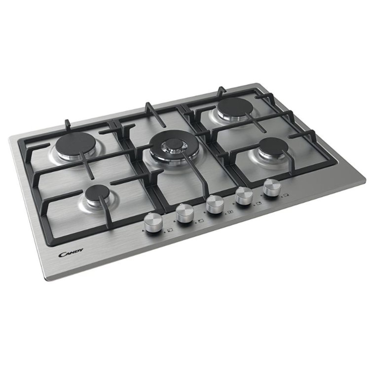 Candy Moderna 75cm 5 Burner Gas Hob - Stainless Steel