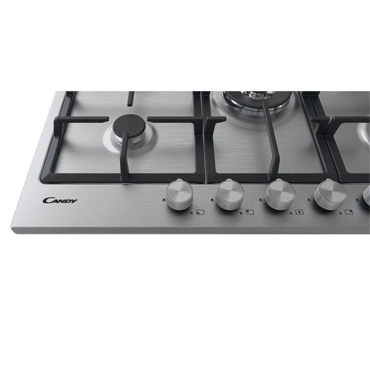 Candy Moderna 75cm 5 Burner Gas Hob - Stainless Steel
