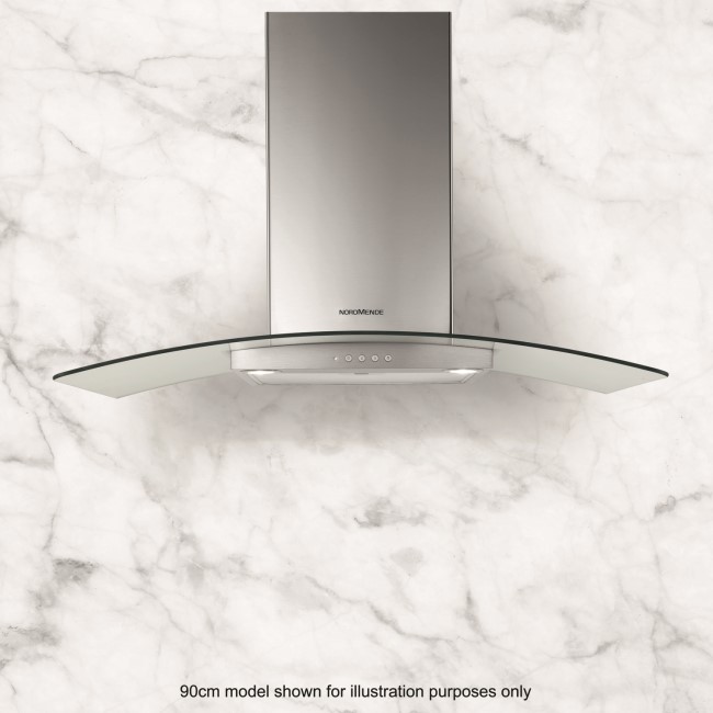 GRADE A2 - Nordmende CHGLS605IX 60cm Cooker Hood With Curved Glass Canopy -  Stainless Steel