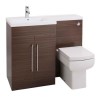 Walnut Left Hand Bathroom Vanity Unit &amp; Basin Furniture Suite - W1090mm - Includes Mid Edge Basin On