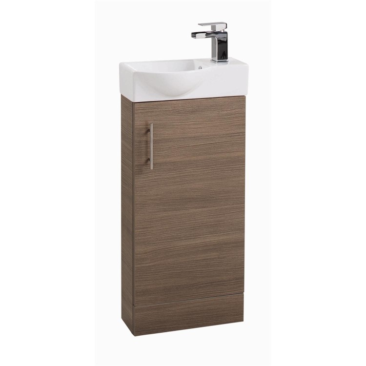 Oak Cloakroom Vanity Unit & Basin - W400 x H885mm