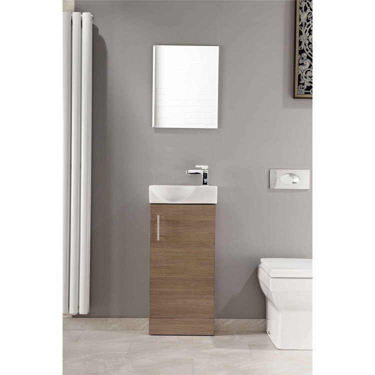 Oak Cloakroom Vanity Unit & Basin - W400 x H885mm