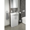 White Double Door Bathroom Vanity Unit &amp; Basin - W505 x H885mm