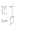 White Double Door Bathroom Vanity Unit &amp; Basin - W505 x H885mm