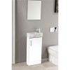 White Single Door Bathroom Vanity Unit &amp; Basin - W400 x H885mm