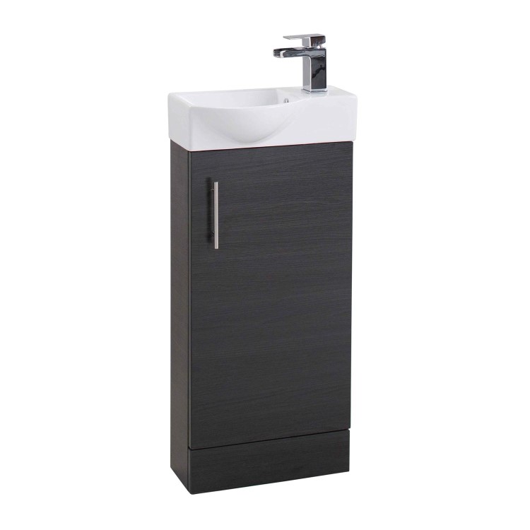 400mm Black Cloakroom Vanity Unit with Basin