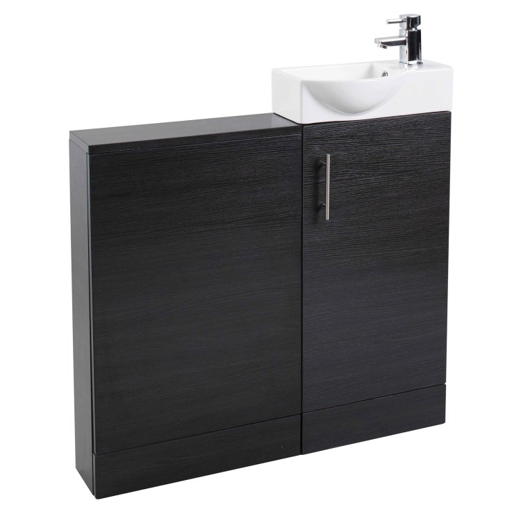 400mm Black Cloakroom Vanity Unit with Basin