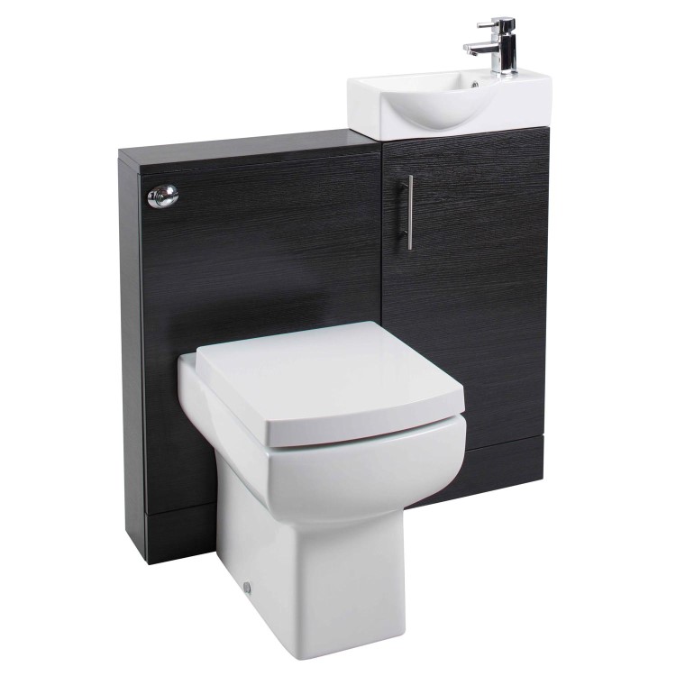 400mm Black Cloakroom Vanity Unit with Basin