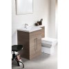 Oak Left Hand Bathroom Vanity Unit Furniture Suite - W1090mm - Includes Thin Edge Basin Only