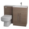 Oak Right Hand Bathroom Vanity Unit Furniture Suite - W1090mm - Includes Thin Edge Basin Only
