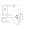 Oak Right Hand Bathroom Vanity Unit Furniture Suite - W1090mm - Includes Thin Edge Basin Only