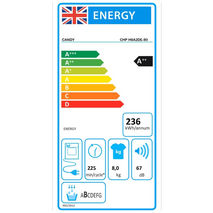 Candy 8kg Freestanding Heat Pump Tumble Dryer - White