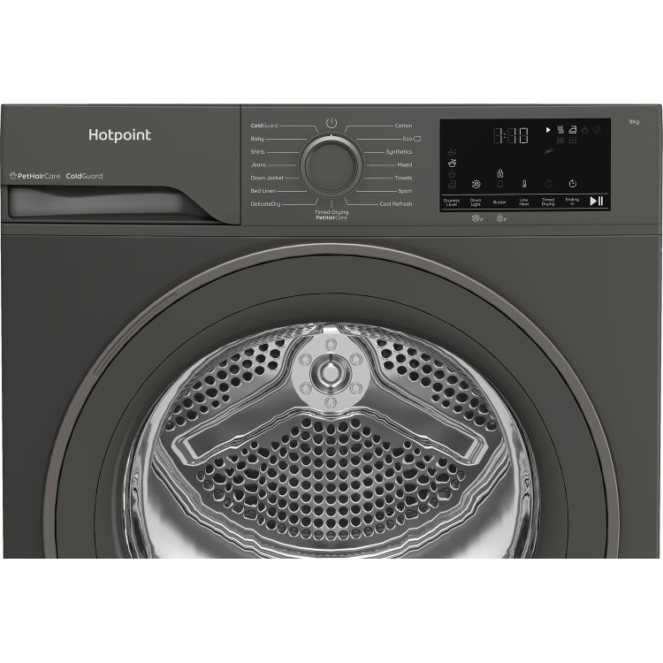 Hotpoint PetCare 8kg Heat Pump Dryer - A+ Rated - Graphite