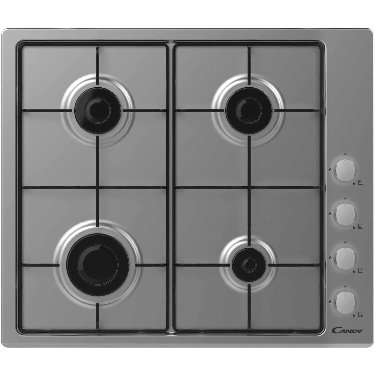 Candy CHW6LX 60cm 4 Burner Gas Hob - Stainless Steel