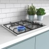 GRADE A1 - Candy CHW6LX 60cm Four Burner Gas Hob - Stainless Steel