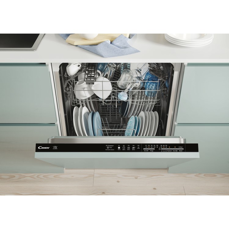 Candy Comfort Integrated Dishwasher - Black control panel