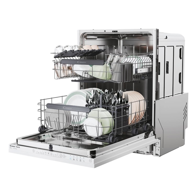 Candy Rapido Integrated Dishwasher - Smart Wi-Fi C-Rated White control panel
