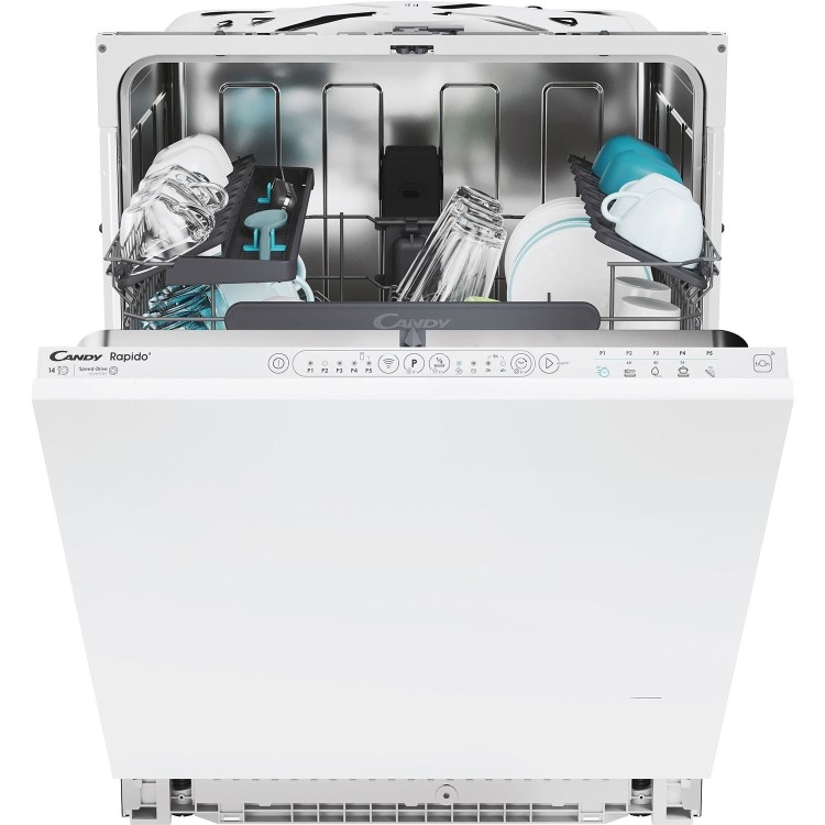Candy Rapido Integrated Dishwasher - Smart Wi-Fi White Control Panel