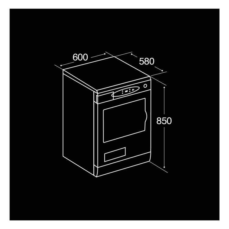 CDA CI560WH 7kg Freestanding Condenser Tumble Dryer - White